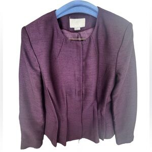 H&M Plum/Purple Peplum Jacket Zip Up -  Size 8